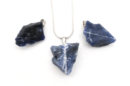 Sodalite raw stone pendant