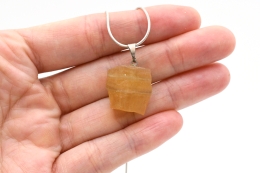 Fluorite yellow raw stone pendant