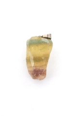 Fluorite yellow raw stone pendant