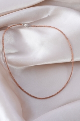 Aprikosen Mondstein Kette facettiert