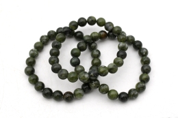 Serpentine (Canada Jade) bead bracelet 8 mm