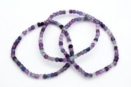 Fluorite Cube Bracelet faceted 4 mm