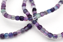 Fluorite Cube Bracelet faceted 4 mm
