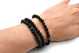 Sch�rl (schwarzer Turmalin) Kugel Armband 6 mm
