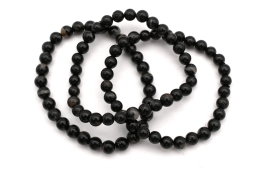 Sch�rl (schwarzer Turmalin) Kugel Armband 6 mm