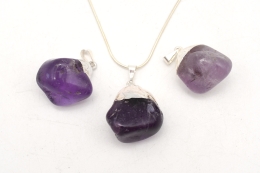 Amethyst Trommelstein galvanisiert Anh�nger