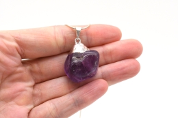 Amethyst Trommelstein galvanisiert Anh�nger