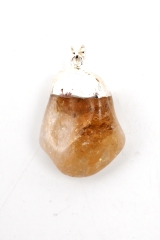 Citrin gebrannt Trommelstein galvanisiert Anh�nger