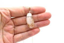 Citrin gebrannt Trommelstein galvanisiert Anh�nger