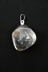 Bergkristall Trommelstein galvanisiert Anh�nger