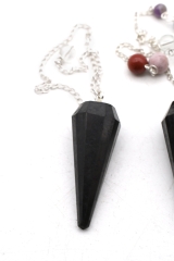 Schungit Pendel facettiert