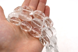 Bergkristall Strang oval facettiert