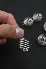 Spiral silver plated pendant