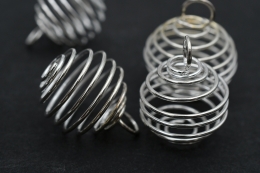 Spiral silver plated pendant