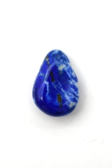 Lapis Lazuli Trommelstein flach gebohrt 3-er Set
