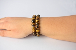 Tigerauge Kugel Armband 10 mm