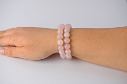 Rosenquarz Kugel Armband 10 mm