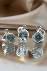 Topaz blue faceted pendant