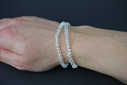 Bergkristall Kugel Armband facettiert 4 mm