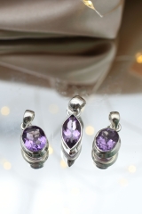 Amethyst faceted pendant