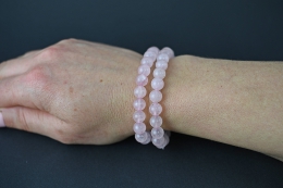 Rosenquarz Kugel Armband 8 mm