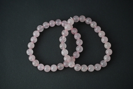 Rosenquarz Kugel Armband 8 mm