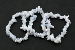 Chalcedon blau Splitterarmband 3-er Set