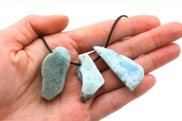 Larimar tumbled stone drilled big