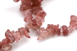 Strawberry quartz chips bracelet 3 pcs set