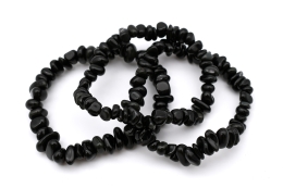 Obsidian tumbled stones mini bracelet 2 pcs set