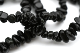 Obsidian tumbled stones mini bracelet 2 pcs set