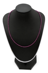 Ruby Necklace faceted 2 mm