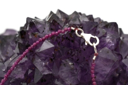 Ruby Necklace faceted 2 mm