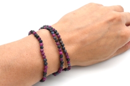 Rubin Saphir facettiert Armband 4 mm