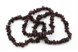 Granat dunkel Splitterarmband 3-er Set