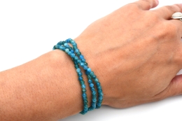 Apatit dreireihiges Armband facettiert 4 mm