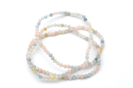 Beryl triple rowed bracelet faceted 4 mm