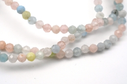 Beryl triple rowed bracelet faceted 4 mm