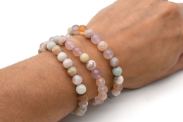 Kirschbl�ten Chalcedon Kugelarmband 7 - 8 mm