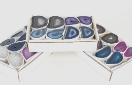 Achat Geoden Paare bunt Flat klein