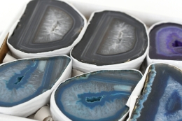 Achat Geoden Paare bunt Flat klein