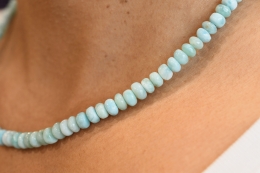 Larimar Button Kette