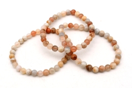 Mondstein multi�Kugelarmband 6 mm