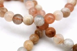 Mondstein multi�Kugelarmband 6 mm