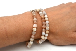 Mondstein multi�Kugelarmband 6 mm