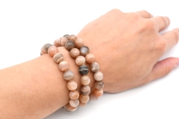 Mondstein multi Kugel Armband 10 mm