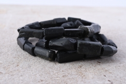 Black Tourmaline Raw Crystal Bracelet Small