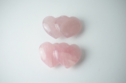 Rose Quartz Double-Heart Shape approx. 100 mm