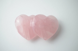 Rose Quartz Double-Heart Shape approx. 100 mm