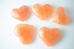 Selenit orange Herz 50 - 60 mm